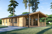 Blockbohlenhaus GOSAU (44+44 mm), 6×15 m, 90 m² – Extra Isoliert