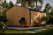 Gartenhaus ELSA (34 mm + Holzverschalung), 5x5m, 25m² – Bild 5