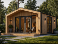 Gartenhaus ELSA (34 mm + Holzverschalung), 5x5m, 25m² Isoliert