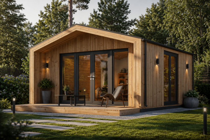 Gartenhaus ELSA (34 mm + Holzverschalung), 5x5m, 25m²