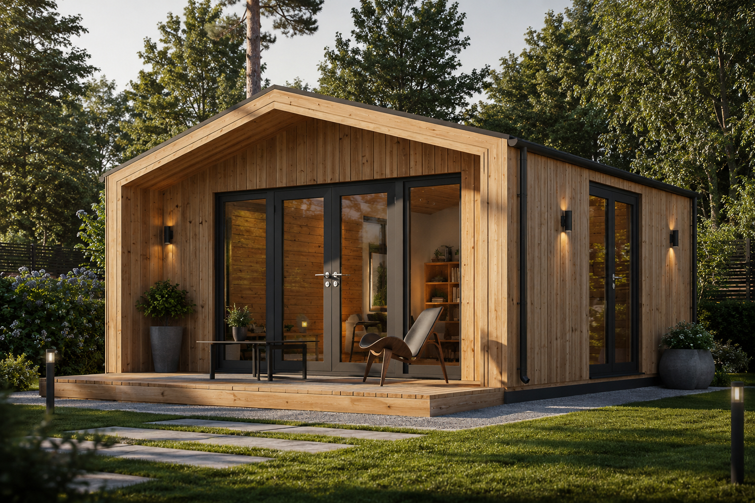 Gartenhaus Elsa 5X5 Gartenhaus ELSA (34 mm + Holzverschalung), 5x5m, 25m² Isoliert – Bild 1