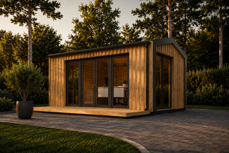 Gartenhaus ERMONES (34mm + Holzverschalung), 5x4m, 20m²