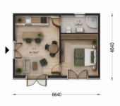 Gartenhaus PREMIUM (34mm + Holzverschalung), 6.5x4.5m, 30m² Isoliert – Bild 6