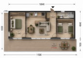 Holzhaus Tobi, 47m² 66mm Extra Isoliert – Bild 6