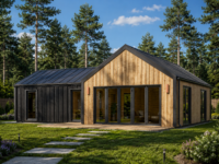 Holzhaus VALENTIN (44mm + Holzverschalung) 80 m² Extra Isoliert