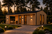 Blockbohlenhaus MILAN Modern (44 mm + Holzverschalung) – 37 m² Isoliert – Bild 5