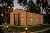 Blockbohlenhaus MILAN Modern (44 mm + Holzverschalung) – 37 m² Isoliert – Bild 4