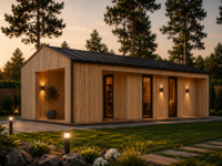 Blockbohlenhaus MILAN Modern (44 mm + Holzverschalung) 37 m²