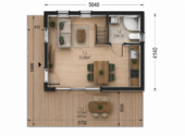 Blockbohlenhaus SANDRA (44mm + Holzverschalung), 20m² Isoliert – RClass – Bild 6