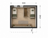 Blockbohlenhaus SANDRA (44mm + Holzverschalung), 20m² Isoliert – RClass – Bild 5