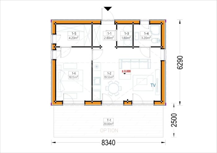 Wohnhaus ANGELIKA Isoliert (66mm + Holzverschalung), 40m² – Bild 3
