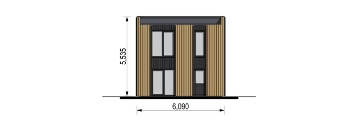Holzhaus Kulm 4 (Isoliert , 66 mm + Holzverschalung), 49 m² – Bild 9