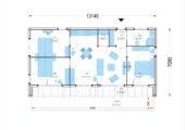 Holzhaus KULM 3 (66 mm + Holzverschalung) 70m² Isoliert – Bild 7