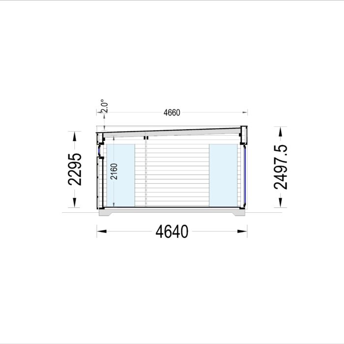 Holzhaus Tobi, 47m² 66mm Extra Isoliert – Bild 6