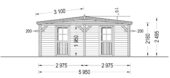 Carport aus Holz für 1 Auto mit Schuppen (44 mm), 5x6 m – Bild 4