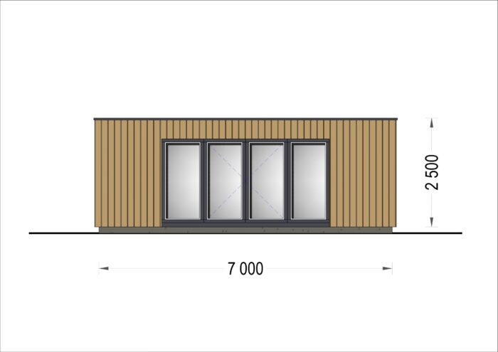 Gartenhaus PREMIUM (Isoliert, SIPS), 7x4 m, 28 m² – Bild 7