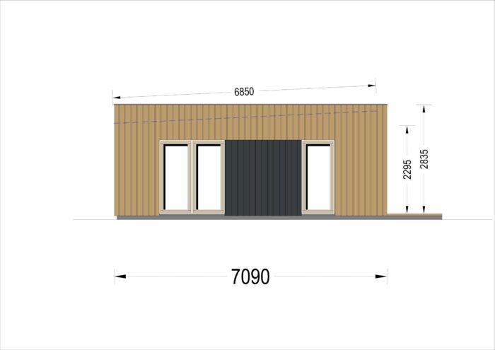 Holzhaus KULM 1 (66 mm + Holzverschalung) 48 m² Isoliert – Bild 11
