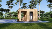 Gartensauna mit Vorraum DANIEL 34 mm + Holzverschalung), 4,6 x 2,1 m, 7,2 m² mit Terrase 6,7 m² – Bild 4