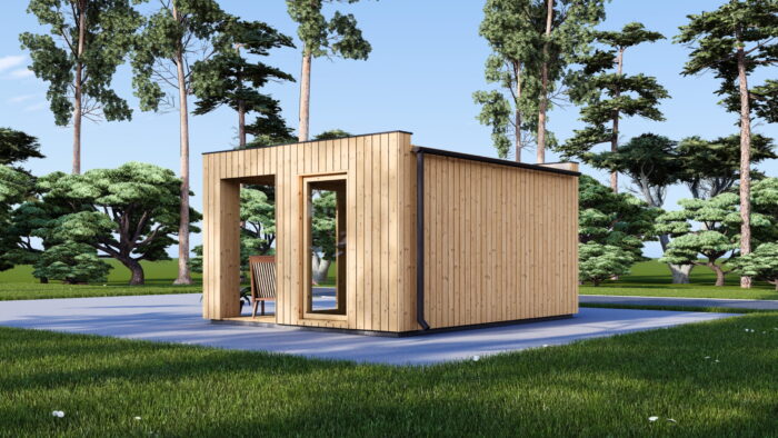 Gartensauna mit Vorraum DANIEL 34 mm + Holzverschalung), 4,6 x 2,1 m, 7,2 m² mit Terrase 6,7 m² – Bild 5