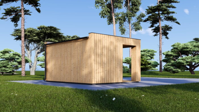 Gartensauna mit Vorraum DANIEL 34 mm + Holzverschalung), 4,6 x 2,1 m, 7,2 m² mit Terrase 6,7 m² – Bild 6