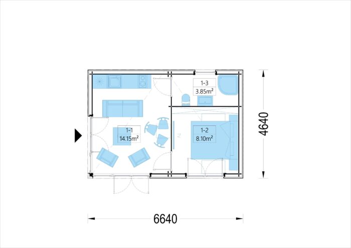 Premium Gartenhaus (34–44 mm + Holzverschalung), 6,5×4,5 m – 30 m² – Bild 6