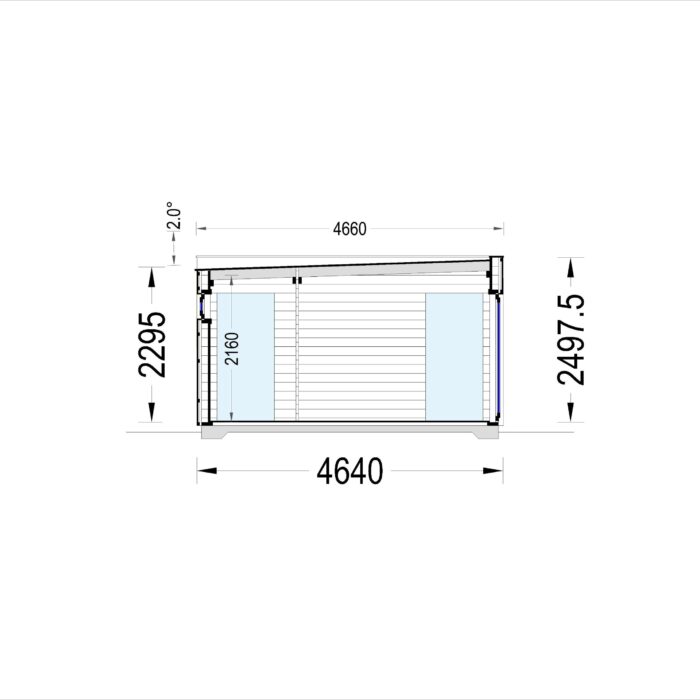 Gartenhaus PREMIUM (66mm + Holzverschalung Isoliert ), 6.5x4.5m, 30m² – Bild 8