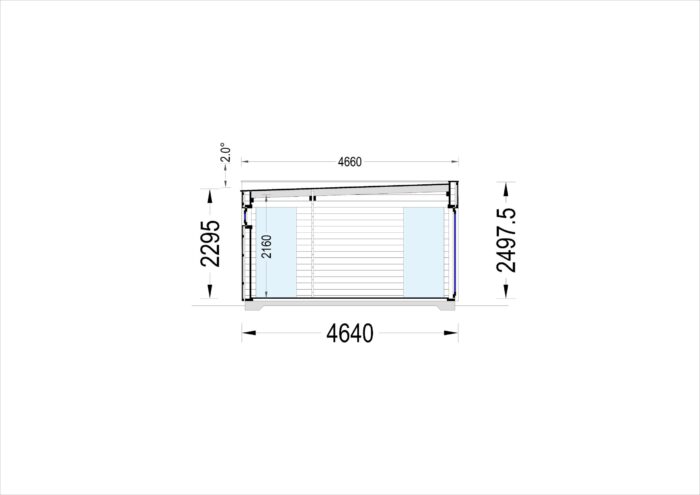 Premium Gartenhaus (34–44 mm + Holzverschalung), 6,5×4,5 m – 30 m² – Bild 8