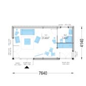Gartenhaus PREMIUM (34mm + Holzverschalung), 7.5x4m, 30m² Extra Isoliert – Bild 7