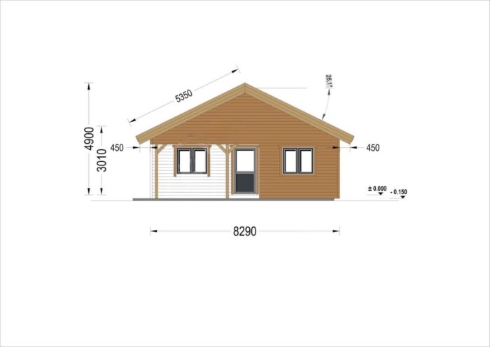 Holzwohnhaus LEIBNITZ (Isoliert, 66 mm + Holzverschalung), 70 m² – Bild 5