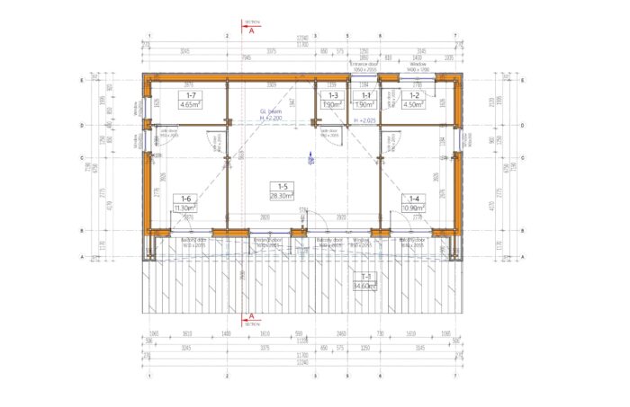 Holzhaus KULM 2 (66 mm + Holzverschalung) 63 m² Isoliert – Bild 8