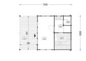 Saunahaus Helga (44 mm), 5x7,5 m; 25 m² mit Terrasse 12 m² (4 Räume) – Bild 11