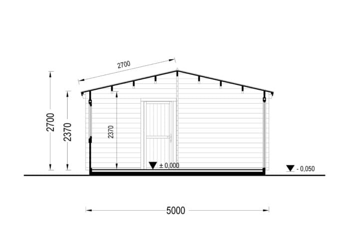 Saunahaus Helga (44 mm), 5x7,5 m; 25 m² mit Terrasse 12 m² (4 Räume) – Bild 10