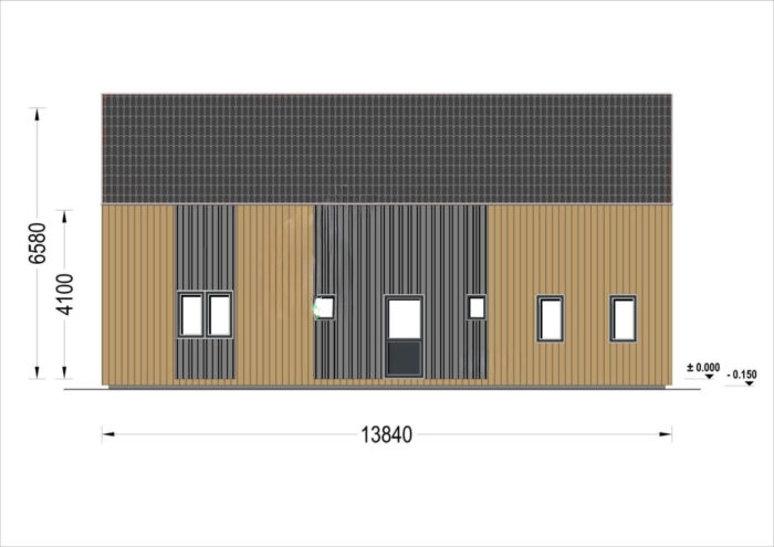 Holzhaus ALPINA(66 mm + Holzverschalung Isoliert ), 120 m² – Bild 8