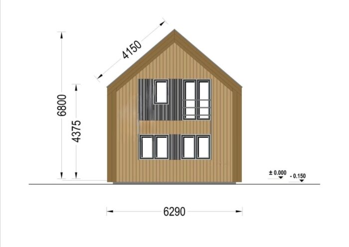 Holzhaus ALPINA(66 mm + Holzverschalung Isoliert ), 120 m² – Bild 11