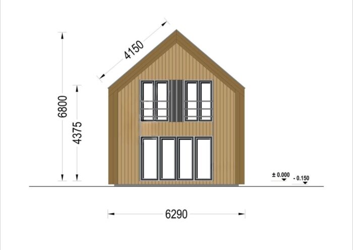 Holzhaus ALPINA(66 mm + Holzverschalung Isoliert ), 120 m² – Bild 10