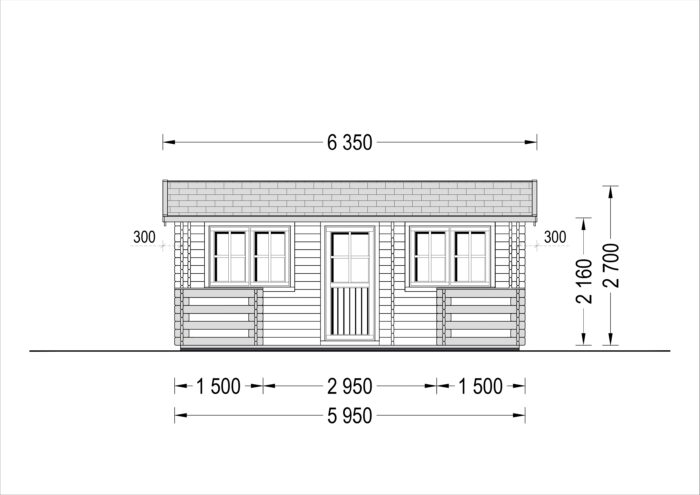 Blockbohlenhaus ARMIN (44 mm) 31 m² mit Satteldach Extra Isoliert – Bild 7