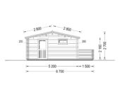 Blockbohlenhaus ARMIN (44 mm) 31 m² mit Satteldach Extra Isoliert – Bild 8