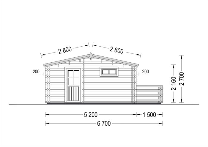 Blockbohlenhaus ARMIN (44 mm) 31 m² mit Satteldach Extra Isoliert – Bild 8