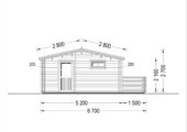 Blockbohlenhaus ARMIN (44 mm) 31 m² mit Satteldach Extra Isoliert – Bild 8