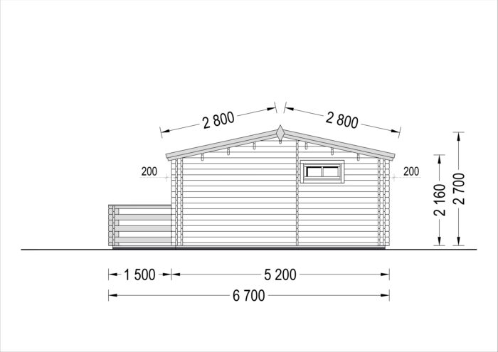 Blockbohlenhaus ARMIN (44 mm) 31 m² mit Satteldach Extra Isoliert – Bild 10