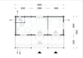 Blockbohlenhaus mit Terrasse LILLI, 32 m² + 20m² Isoliert – Bild 8