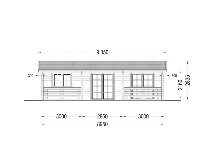 Blockbohlenhaus mit Terrasse LILLI, 32 m² + 20m² Isoliert – Bild 9