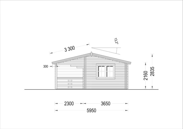 Blockbohlenhaus mit Terrasse LILLI, 32 m² + 20m² Isoliert – Bild 10