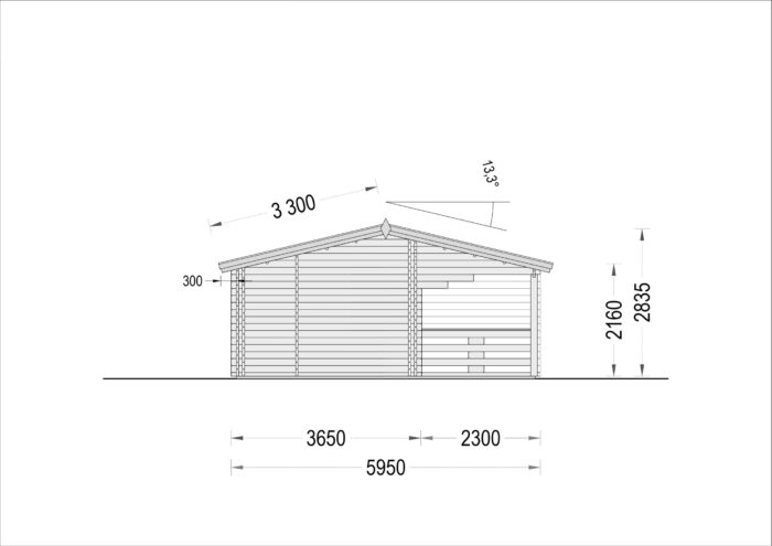 Blockbohlenhaus mit Terrasse LILLI, 32 m² + 20m² Isoliert – Bild 7
