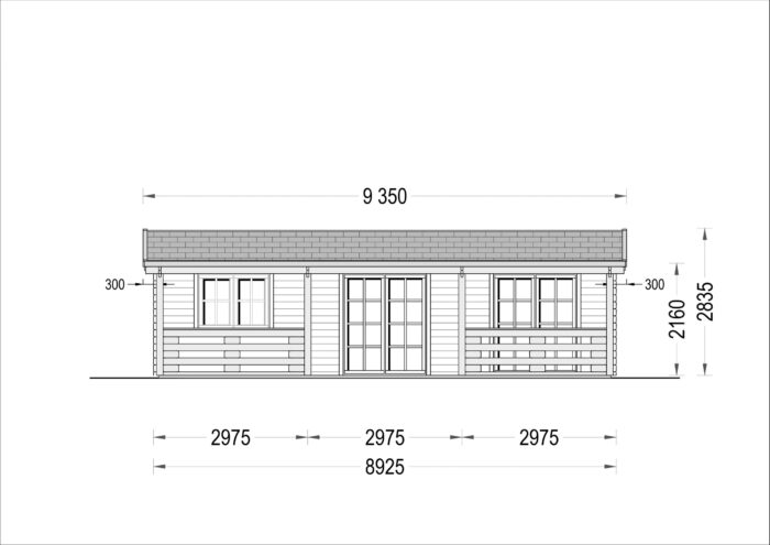 Blockbohlenhaus mit Terrasse LILLI, 32 m² + 20m² – Bild 9