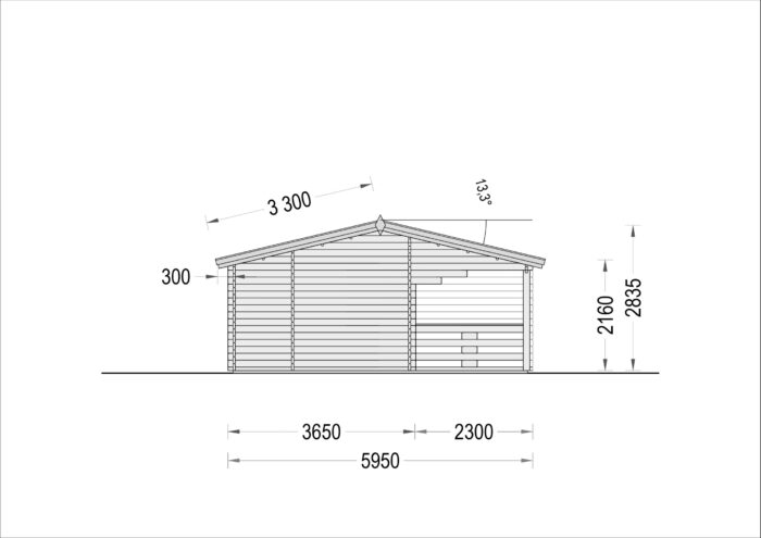 Blockbohlenhaus mit Terrasse LILLI, 32 m² + 20m² – Bild 7