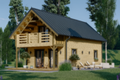 Blockbohlenhaus ANIKA Isoliert, 66 mm + Holzverschalung), 80 m² – Bild 2