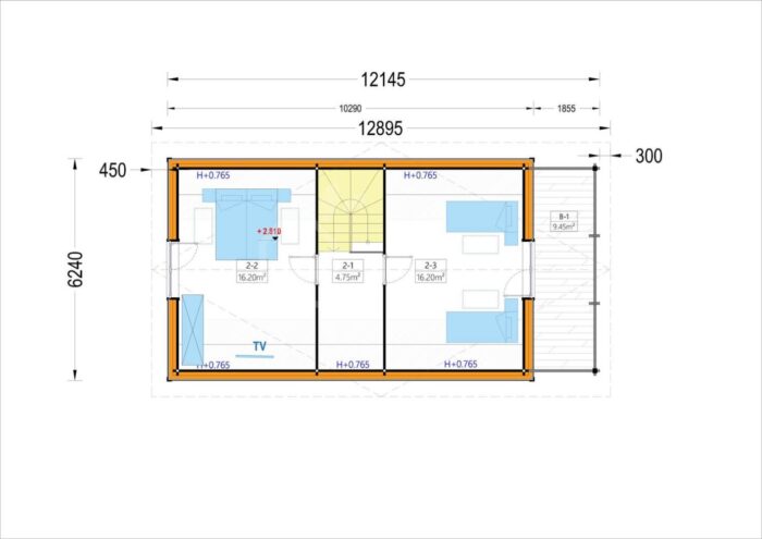 Blockbohlenhaus ANIKA Isoliert, 66 mm + Holzverschalung), 80 m² – Bild 6