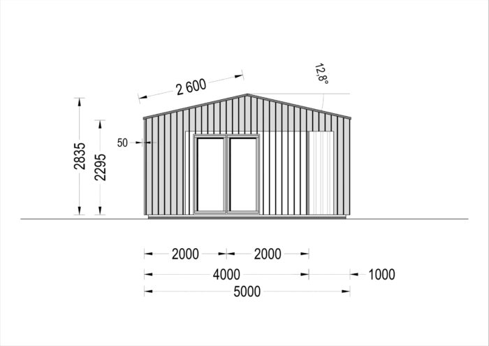Blockbohlenhaus MILAN Modern (44 mm + Holzverschalung) – 37 m² Isoliert – Bild 8