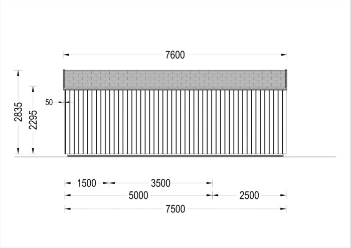 Blockbohlenhaus MILAN Modern (44 mm + Holzverschalung) – 37 m² Isoliert – Bild 6